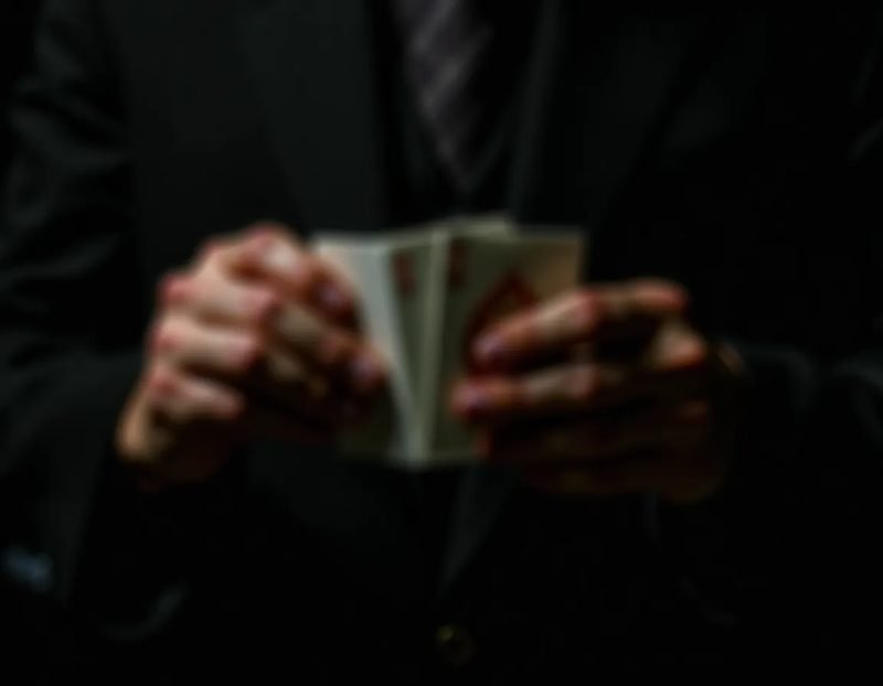 close-up of a performer's hands holding cards, slightly blurred as if mid-motion