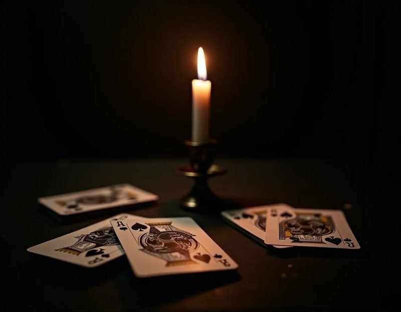 change this photo from a candle stick to a normal deck of cards setting on the table some of the cards are on the deck b