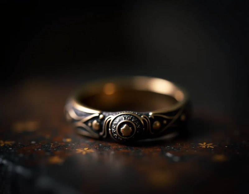 Close-up macro shot of a swami gimmick ring with the writing tip exposed