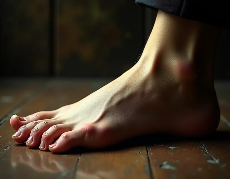 close-up illustration or diagram of foot/toe anatomy referencing joint-cracking
