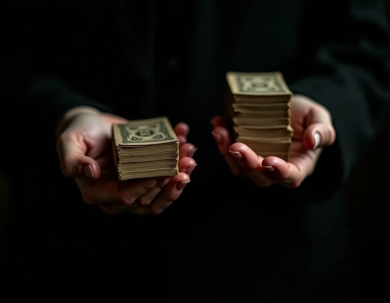 Two hands holding a small stack of clipped-corner billets, one stack noticeably thicker than the other